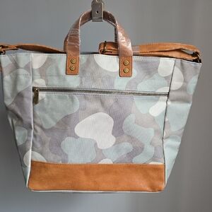 Thirty-One Camouflage Tote with Brown Accents